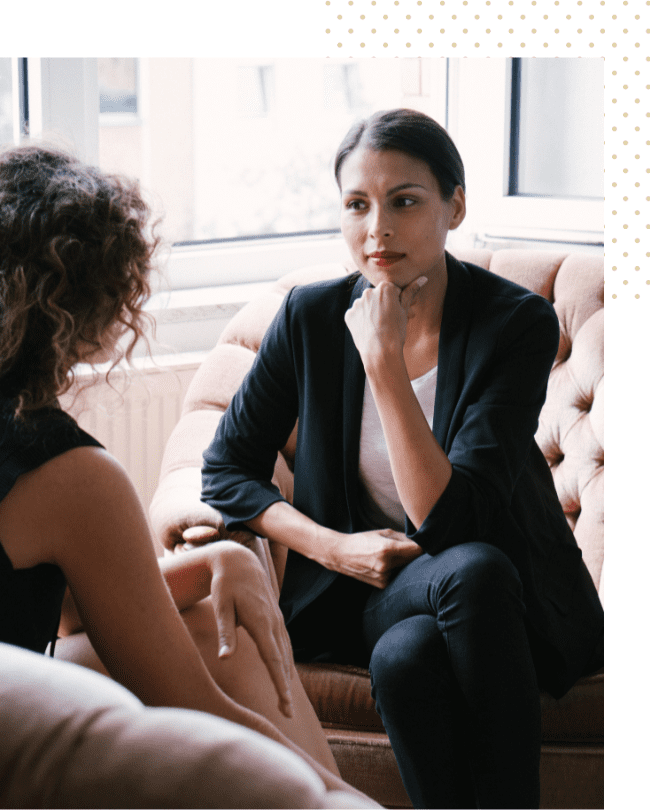 Businesswomen conversation with young girl